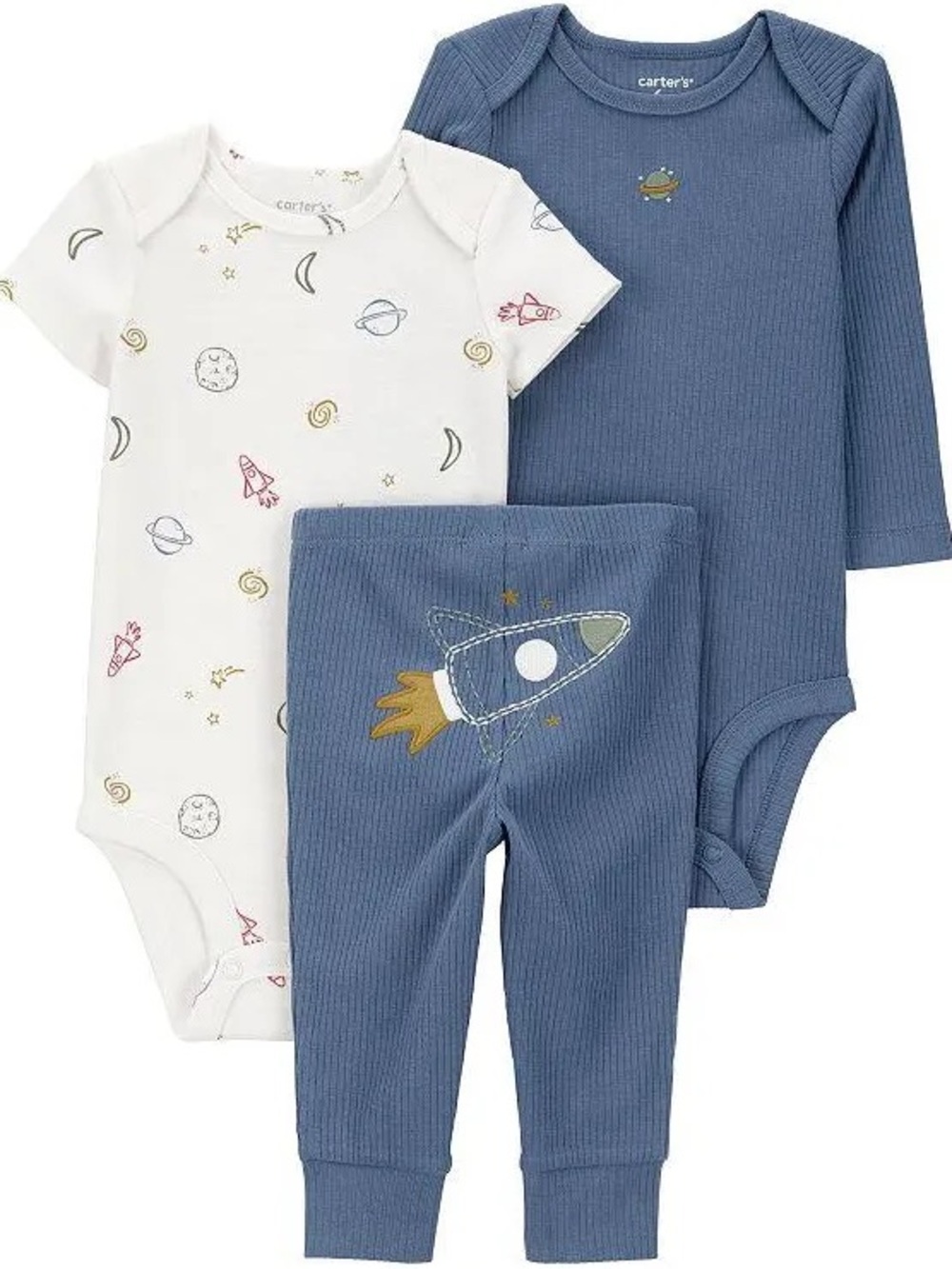 Carters blue space newborn outfit